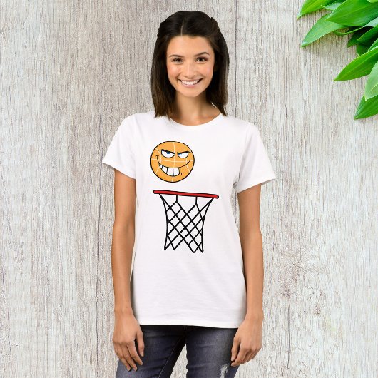 Grappig Glimmend Basketbal Gezicht Dunking T-shirt
