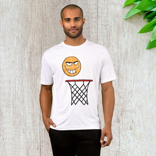 Grappig Glimmend Basketbal Gezicht Dunking T-shirt