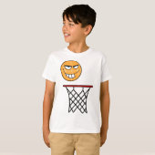 Grappig Glimmend Basketbal Gezicht Dunking T-shirt (Voorkant volledig)