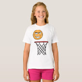 Grappig Glimmend Basketbal Gezicht Dunking T-shirt (Voorkant volledig)