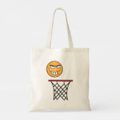 Grappig Glimmend Basketbal Gezicht Dunking Tote Bag (Achterkant)