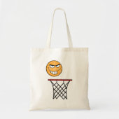 Grappig Glimmend Basketbal Gezicht Dunking Tote Bag (Voorkant)