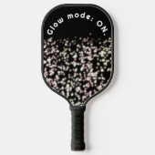 Grappig glitter glow zwart wit blush inspirerend pickleball paddle (Voorkant)