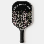 Grappig glitter glow zwart wit blush inspirerend pickleball paddle (Achterkant)