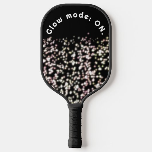 Grappig glitter glow zwart wit blush inspirerend pickleball paddle (Achterkant)