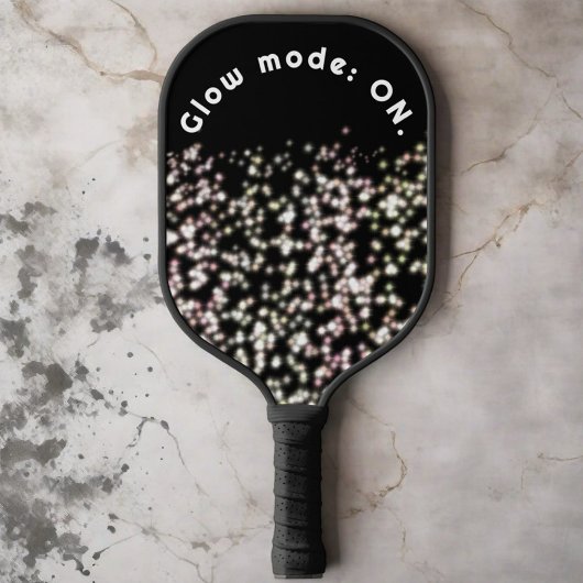 Grappig glitter glow zwart wit blush inspirerend pickleball paddle