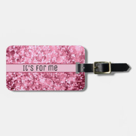 Grappig glitter roos goud bagagelabel