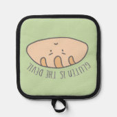 Grappig gluten is de duivel glutenvrij pannenlap (Voorkant)