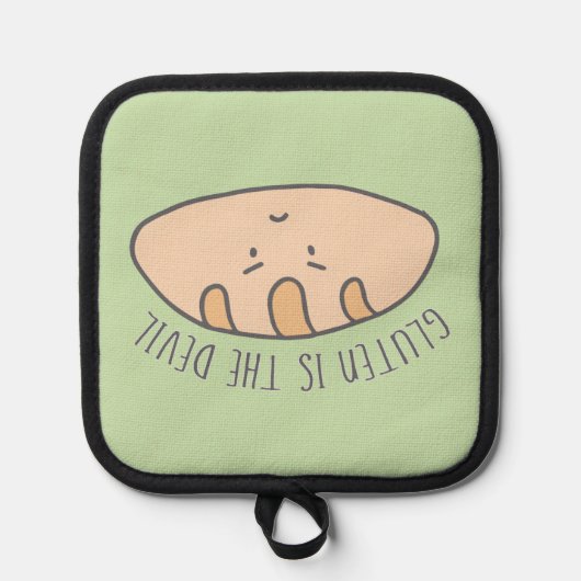 Grappig gluten is de duivel glutenvrij pannenlap (Voorkant)