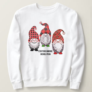 Grappig Gnome Sweatshirt - Custom Plaid Meme Hoodi