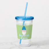 Grappig Gnomebody Cares Tuin Gnome Acryl Drinkbeker (Achterkant)