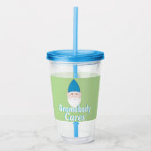 Grappig Gnomebody Cares Tuin Gnome Acryl Drinkbeker (Voorkant)