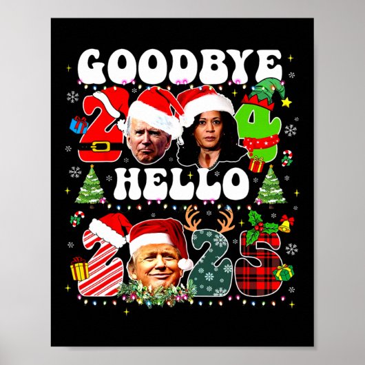 Grappig Goed 2024 Hallo 2025 Grappig Kamala & Trum Poster (Voorkant)