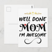 Grappig Goed Gedaan Moeder Ik Ben Geweldig Briefkaart (Voorkant / Achterkant)