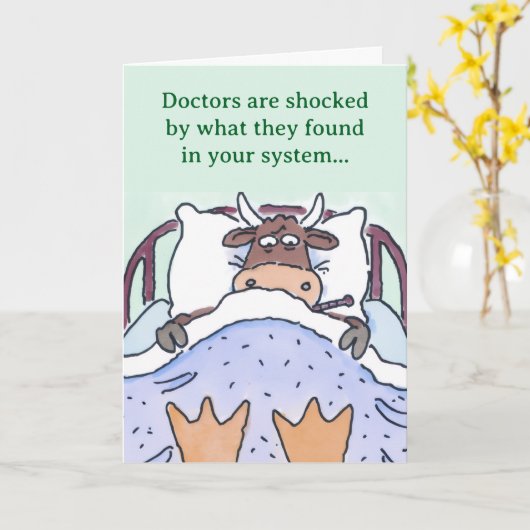 Grappig, goed gewenst kaart (Gele Bloem)