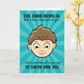 Grappig goed nieuws, slechte nieuws voor hem kaart (Gele Bloem)