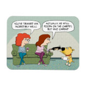 Grappig goed opgeleide wijn-serving hond magneet (Horizontaal)