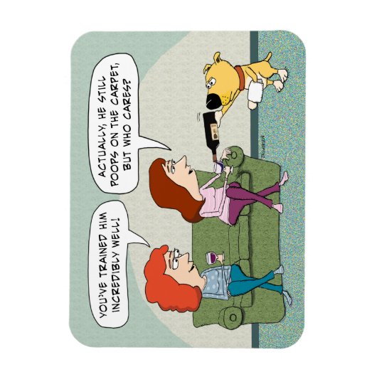 Grappig goed opgeleide wijn-serving hond magneet (Verticaal)