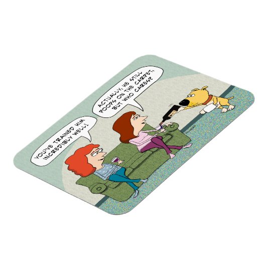 Grappig goed opgeleide wijn-serving hond magneet (Linkerzijde)