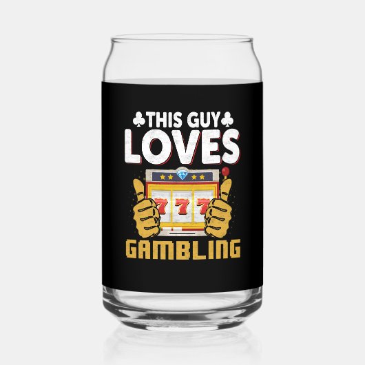 Grappig gokken deze man Casino Blikvorm Glas (Voorkant)