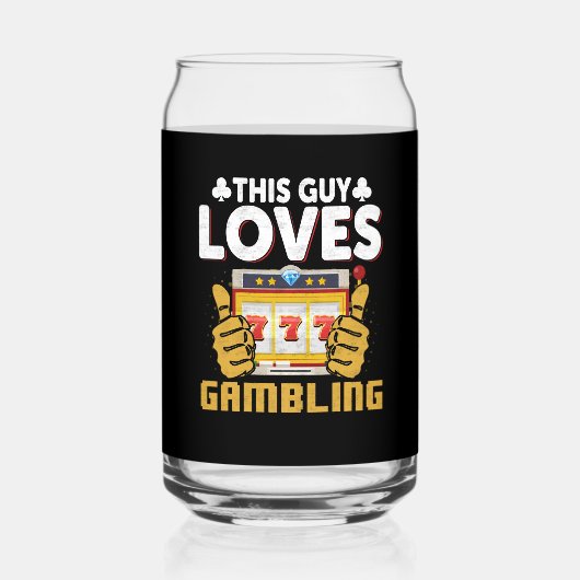 Grappig gokken deze man Casino Blikvorm Glas (Achterkant)