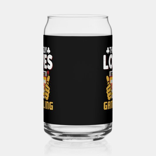 Grappig gokken deze man Casino Blikvorm Glas (Links)