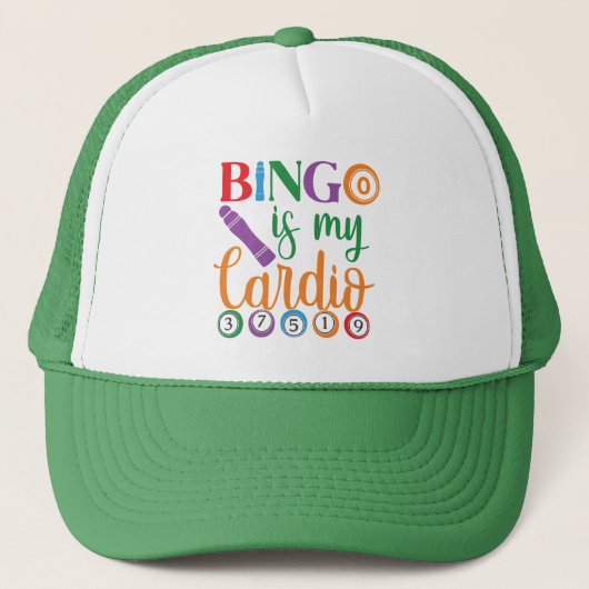 grappig gokken in Bingo cardio word art Trucker Pet (Voorkant)