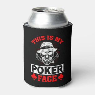 Grappig gokken poker face word art blikjeskoeler