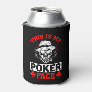 Grappig gokken poker face word art blikjeskoeler
