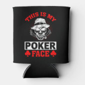 Grappig gokken poker face word art blikjeskoeler (Voorkant)