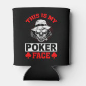 Grappig gokken poker face word art blikjeskoeler (Achterkant)