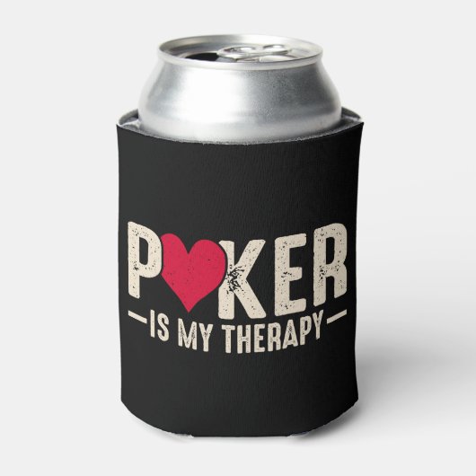 Grappig gokken poker therapie woordkunst blikjeskoeler (Blikje Voorkant)