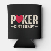Grappig gokken poker therapie woordkunst blikjeskoeler (Achterkant)