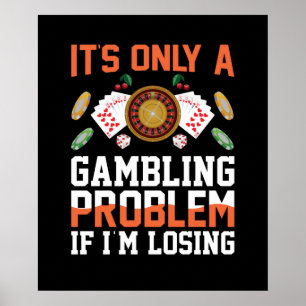 Grappig gokprobleem Casino word art Poster