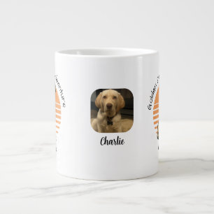 Grappig Golden/ Oranje Voeg foto toe Personaliseer Grote Koffiekop