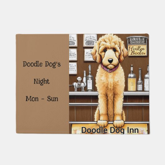 Grappig goldendoodle hond bruin neutraal deurmat (Voorkant)