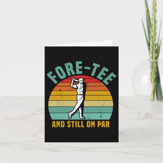 Grappig Golf 40e verjaardag Retro Fore-t-shirt en Kaart (Voorkant)