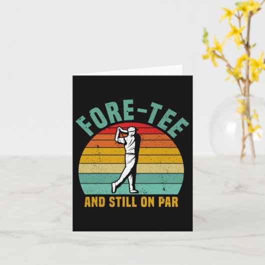 Grappig Golf 40e verjaardag Retro Fore-t-shirt en Kaart (Gele Bloem)