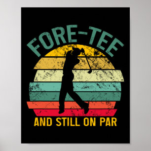Grappig Golf 40e verjaardag Retro Fore-t-shirt en Poster