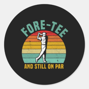 Grappig Golf 40e verjaardag Retro Fore-t-shirt en  Ronde Sticker