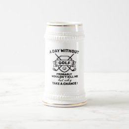 Grappig Golf Beer Stein - 'Waarom een kans nemen?' Bierpul