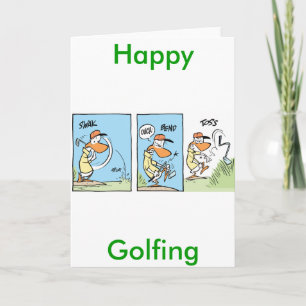 Grappig Golf Comic Wenskaart Kaart
