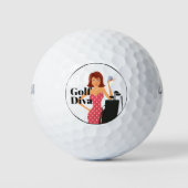Grappig Golf Diva thema Golfballen (Voorkant)
