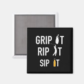 Grappig golf en bier greep het rip het sip it gift magneet (Voorkant / Achterkant)