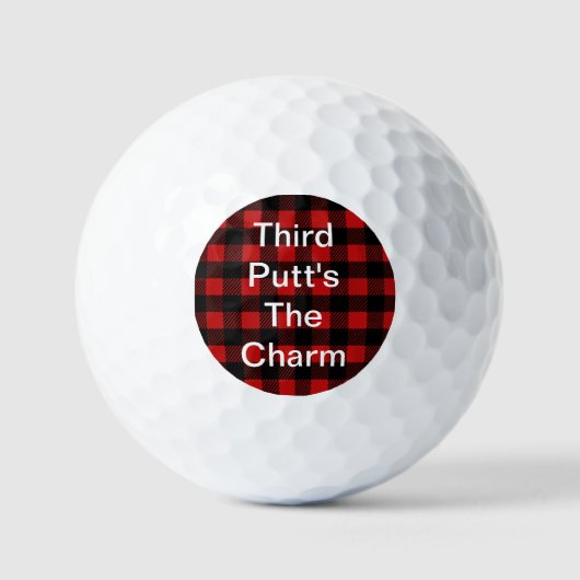 Grappig Golf Gift Derde putt is de charme rode pla Golfballen (Voorkant)