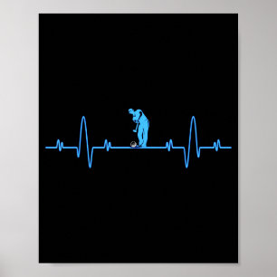 Grappig Golf Hartslag - Golfers Mannen Vrouwen Coo Poster