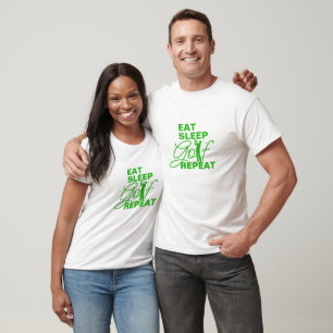 Grappig Golf Herhaal Shirt, Retro Eet Slaapgolf T-shirt
