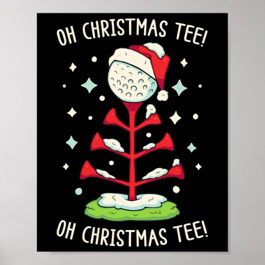 Grappig Golf Kerst Shirt Oh Kerst T-shirt Grappig Poster (Voorkant)