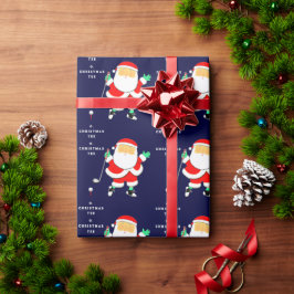 Grappig Golf Kerstmis Cadeaupapier