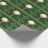 Grappig golf Kerstmis Cadeaupapier (Hoek)